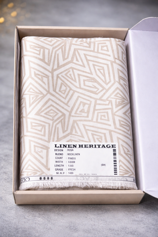 Linen Heritage Fabric (Geometric Design)