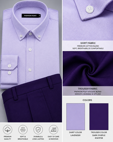 Premium Lavender Shirt with Dark Purple Trouser – Readymade Pair