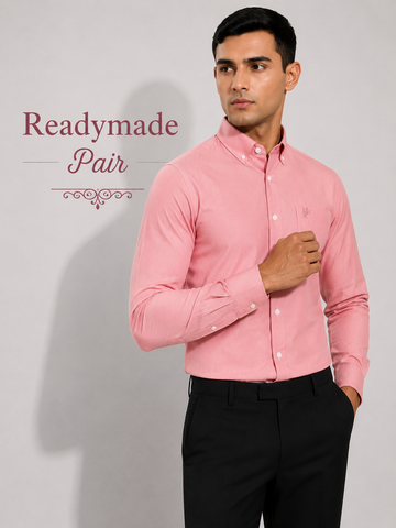 Premium Pink Shirt with Black Trouser – Readymade Pair