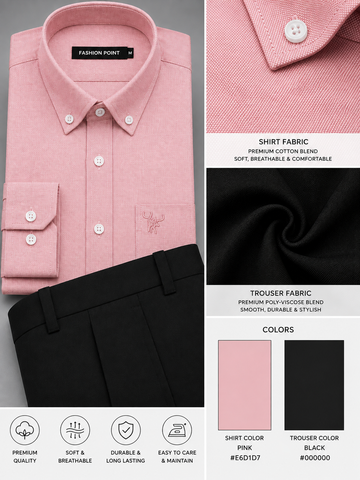 Premium Pink Shirt with Black Trouser – Readymade Pair