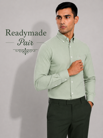 Premium Pale Green Shirt with Dark Green Trouser – Readymade Pair