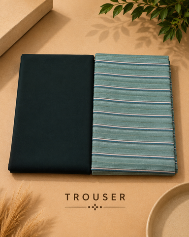 Premium Men's Shirt & Trouser Fabric Combo – 2.40M Shirt & 1.20M Trouser | Unstitched Formal Fabric