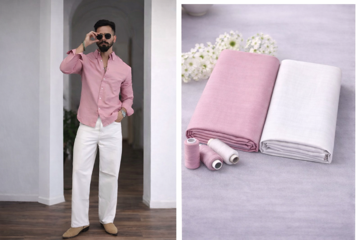 Giza Cotton Shirt & Trouser Unstitched Fabric Set (Shirt 2.25 & Pant 1.20)