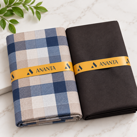 ANANTA Premium Shirt & Suiting Fabric Combo – Elegant Design