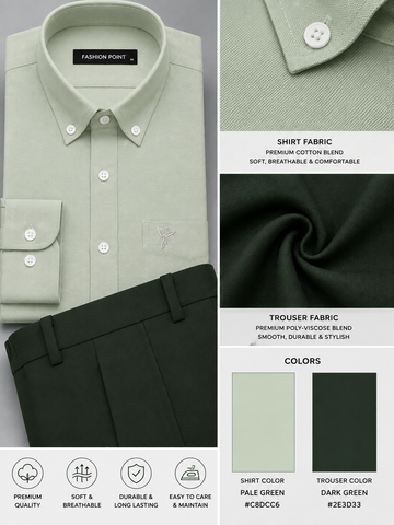 Premium Pale Green Shirt with Dark Green Trouser – Readymade Pair