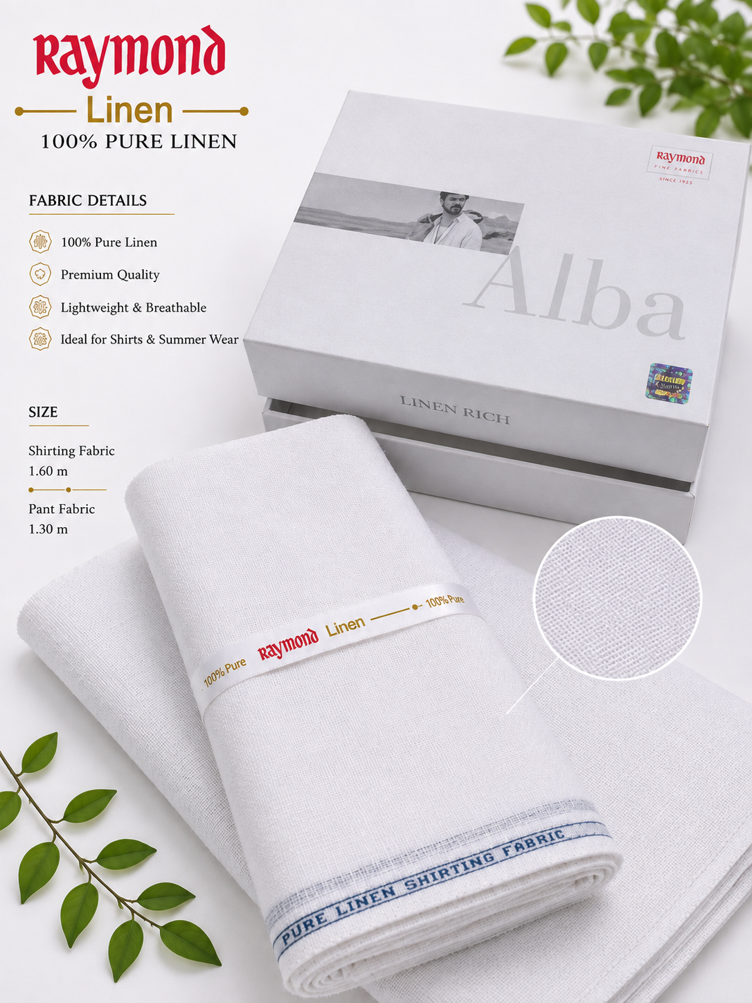 Raymond 100% Pure Linen – Premium Shirting & Trouser Fabric Combo