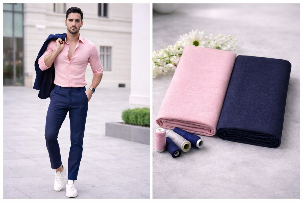 Giza Cotton Shirt & Trouser Unstitched Fabric Set (Shirt 2.25 & Pant 1.20)
