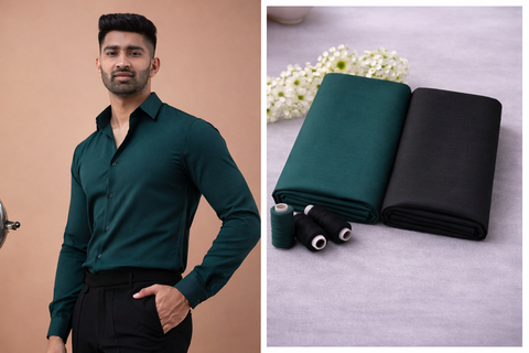 Giza Cotton Shirt & Trouser Unstitched Fabric Set (Shirt 2.25 & Pant 1.20)