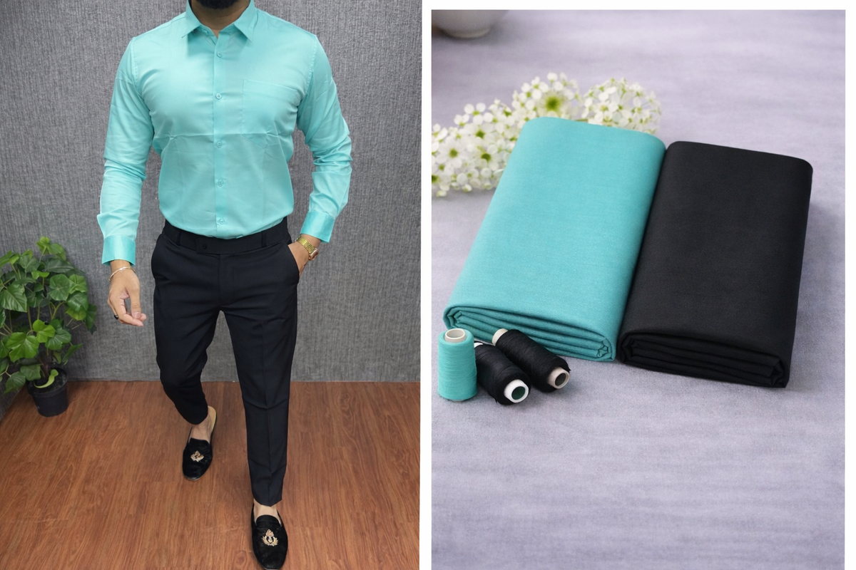 Giza Cotton Shirt & Trouser Unstitched Fabric Set (Shirt 2.25 & Pant 1.20)