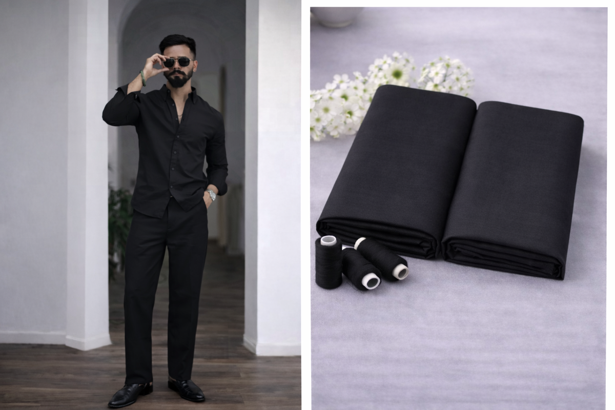 Giza Cotton Shirt & Trouser Unstitched Fabric Set (Shirt 2.25 & Pant 1.20)