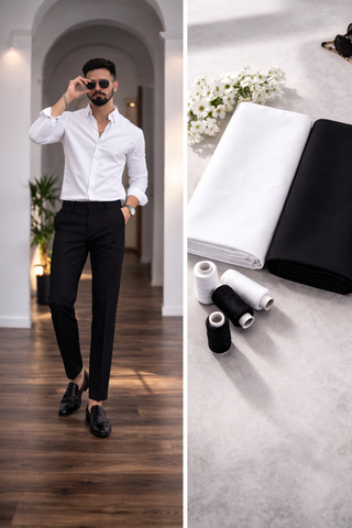 Giza Cotton Shirt & Trouser Unstitched Fabric Set (Shirt 2.25 & Pant 1.20)