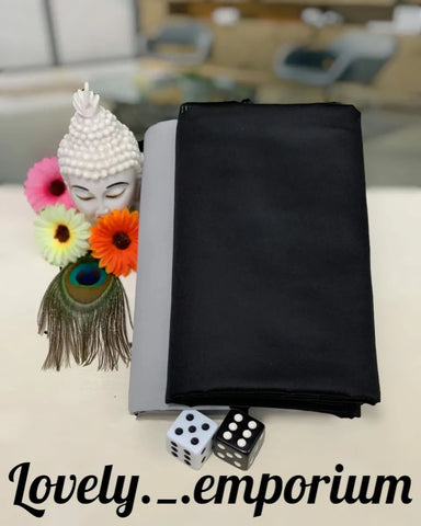 🌟 Luxury Unstitched Giza Cotton Fabric Set - Black Shirt & Cool gray Trouser