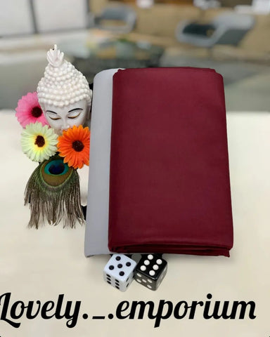 Burgundy & Grey Unstitched Giza Cotton Fabric Set - Shirt & Pant Ready for Tailoring