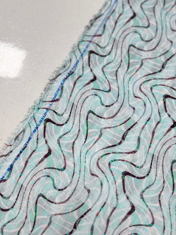 Linen Heritage Fabric (Abstract Wave Design)